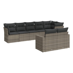 Afuera Living Contemporary 8 Piece Poly Rattan Patio Sofa Set