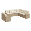 Afuera Living Contemporary 9 Piece Steel Large Sofa Set in Beige