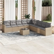 Afuera Living Contemporary 10 Piece Steel Large Sofa Set in Beige