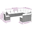 Afuera Living Contemporary Synthetic Poly Rattan 10 Piece  Sofa Set in Gray
