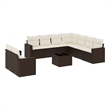 Afuera Living Contemporary 10 Piece Steel Small Sofa Set in Brown