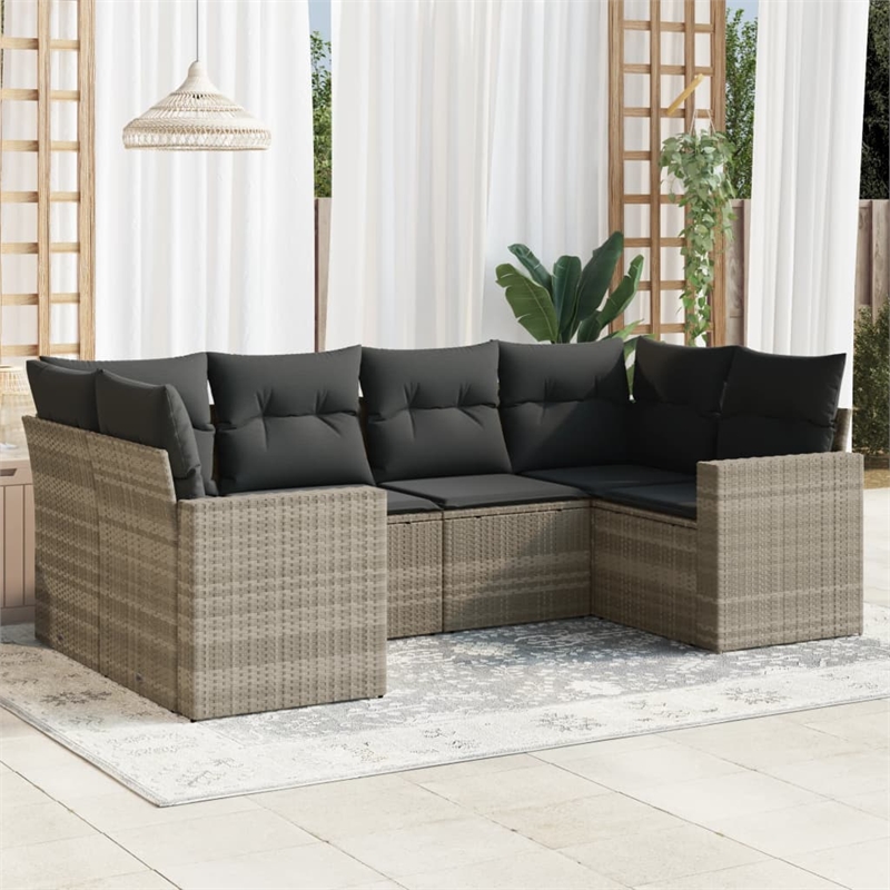 Afuera Living Contemporary 6 Piece Steel Small Sofa Set in Gray
