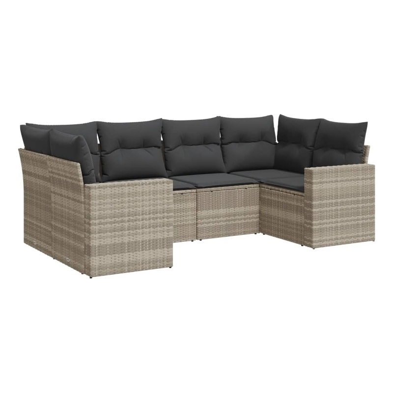Afuera Living Contemporary 6 Piece Steel Small Sofa Set in Gray