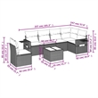 Afuera Living Contemporary 7 Piece Poly Rattan Sofa Set in Black/Cream