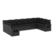 Afuera Living Contemporary 10 Piece Steel Large Sofa Set in Black