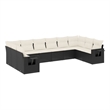 Afuera Living Contemporary 10 Piece Steel Sofa Set in Black/Cream