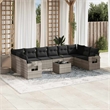 Afuera Living Contemporary 11 Piece Steel Large Sofa Set in Gray