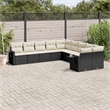 Afuera Living Contemporary 10 Piece Steel Large Sofa Set in Black/Cream