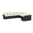 Afuera Living Contemporary 10 Piece Steel Large Sofa Set in Black/Cream