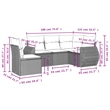 Afuera Living Contemporary 5 Piece Small Sofa Set in Brown/Cream