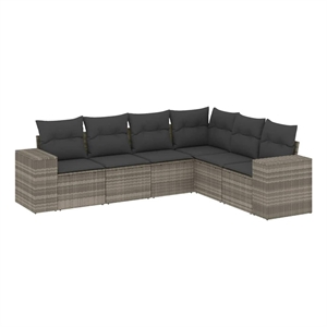 Afuera Living Contemporary Poly Rattan Small Sofa Set in Gray