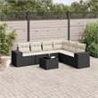 Afuera Living Contemporary 7 Piece Small Sofa Set in Black/Cream