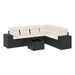 Afuera Living Contemporary 7 Piece Small Sofa Set in Black/Cream