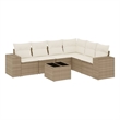 Afuera Living Contemporary 7 Piece Small Patio Sofa Set in Beige