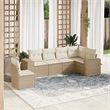 Afuera Living Contemporary 6 Piece Steel Small Sofa Set in Beige