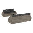 Afuera Living Contemporary 8 Piece Steel Small Sofa Set in Gray