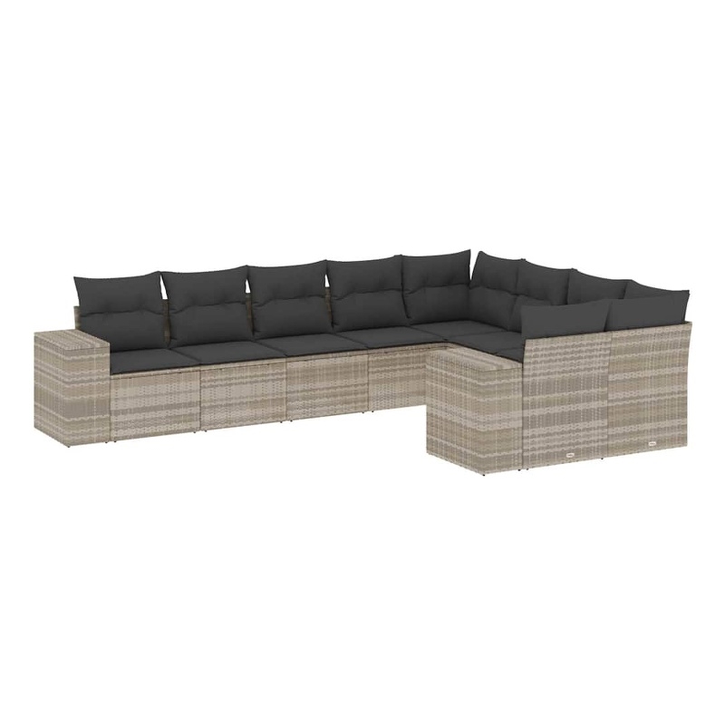 Afuera Living Contemporary 9 Piece Steel Small Sofa Set in Gray