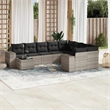 Afuera Living Contemporary 10 Piece Steel Large Sofa Set in Gray