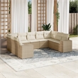 Afuera Living Contemporary 9 Piece Steel Sofa Set in Cream/Beige