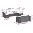 Afuera Living 9 Piece Poly Rattan Patio Sofa Set in Black/Blue