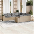 Afuera Living Contemporary 10 Piece Large Sofa Set in Gray/Beige