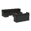Afuera Living Contemporary 11 Piece Poly Rattan Sofa Set in Black/Brown