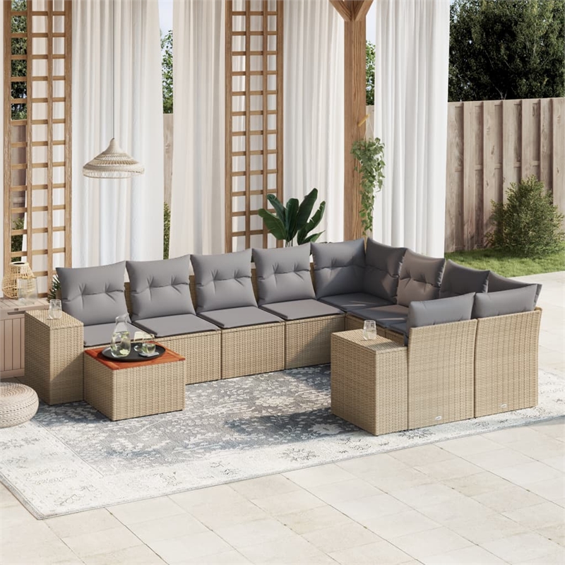Afuera Living Contemporary Steel Standard Sofa Set in Gray/Beige