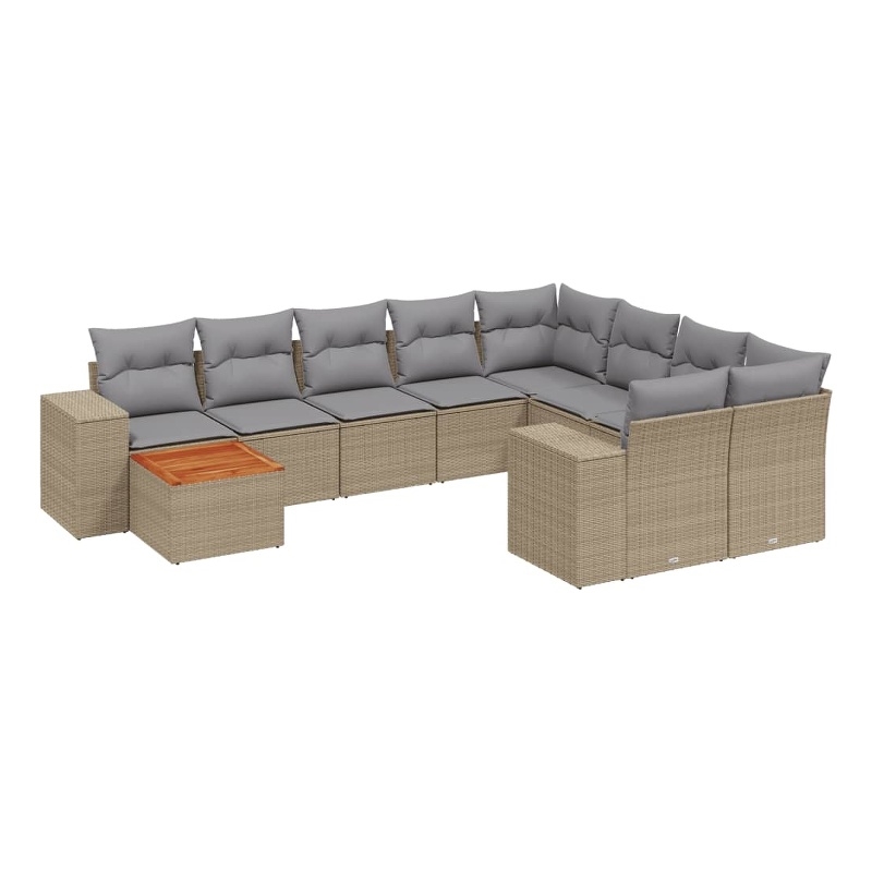 Afuera Living Contemporary Steel Standard Sofa Set in Gray/Beige