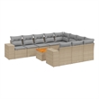 Afuera Living Contemporary 11 Piece Steel Large Sofa Set in Beige