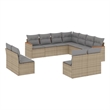 Afuera Living Contemporary 11 Piece Steel Large Sofa Set in Beige
