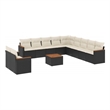 Afuera Living Contemporary Steel Small Sofa Set in Black/Cream