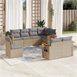 Afuera Living Contemporary 8 Piece Small Sofa Set in Gray/Beige