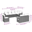Afuera Living Contemporary 8 Piece Small Sofa Set in Gray/Beige