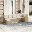 Afuera Living Contemporary 7 Piece Steel Large Sofa Set in Beige