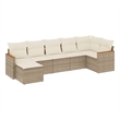 Afuera Living Contemporary 7 Piece Steel Large Sofa Set in Beige