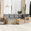 Afuera Living Synthetic Poly Wicker 7 Piece Sofa Set in Gray/Beige