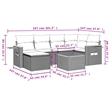 Afuera Living Synthetic Poly Wicker 7 Piece Sofa Set in Gray/Beige