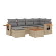 Afuera Living Synthetic Poly Wicker 7 Piece Sofa Set in Gray/Beige