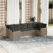 Afuera Living Contemporary 7 Piece Steel Large Sofa Set in Gray