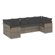 Afuera Living Contemporary 7 Piece Steel Large Sofa Set in Gray