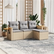 Afuera Living Contemporary 4 Piece Steel Large Sofa Set in Beige