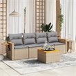 Afuera Living Contemporary Steel Small Sofa Set in Gray/Beige