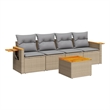 Afuera Living Contemporary Steel Small Sofa Set in Gray/Beige