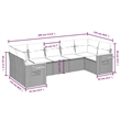 Afuera Living Contemporary 7 Piece Steel Sofa Set in Black/Cream