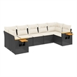 Afuera Living Contemporary 7 Piece Steel Sofa Set in Black/Cream