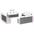 Afuera Living Contemporary 12 Piece Poly Rattan Patio Sofa Set in Black