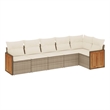 Afuera Living Contemporary 6 Piece Steel Large Sofa Set in Beige