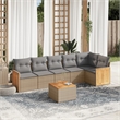 Afuera Living Contemporary 7 Piece Steel Small Sofa Set in Gray/Beige