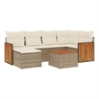 Afuera Living Contemporary 7 Piece Steel Small Sofa Set in Beige