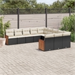 Afuera Living Contemporary Steel Small Sofa Set in Black/Cream